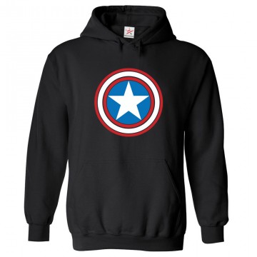 American Hero Red Blue Shield Unisex Kids and Adults Pullover Hoodie for Sci-Fi movie Fans									 									 									